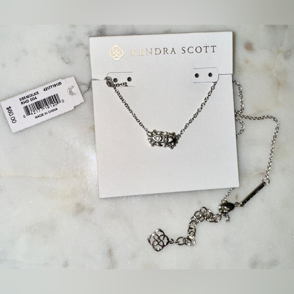 *SALE* NWT Women’s KENDRA SCOTT Silver Tone Ever Necklace Extended chain